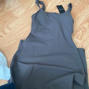 Grey stretchy body con dress